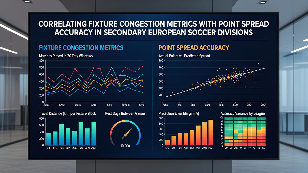 Data visualization of point spread accuracy rates during congested fixture periods in Championship, Bundesliga 2 and Serie B