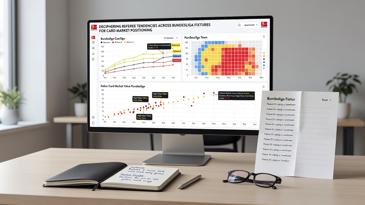 Data charts displaying Bundesliga referee card statistics and trends