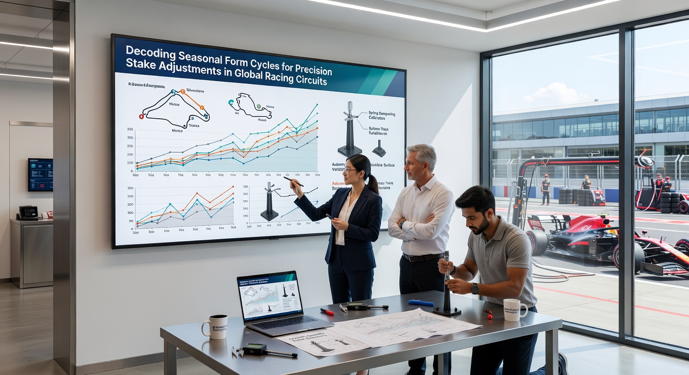 Detailed charts and graphs illustrating form cycle data and stake adjustment models for international racing events