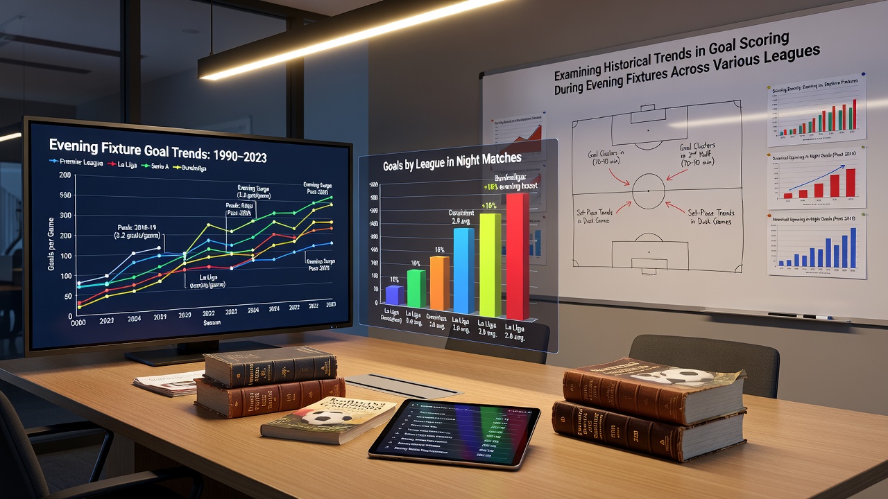 Data visualization of goal scoring rates in evening versus daytime fixtures