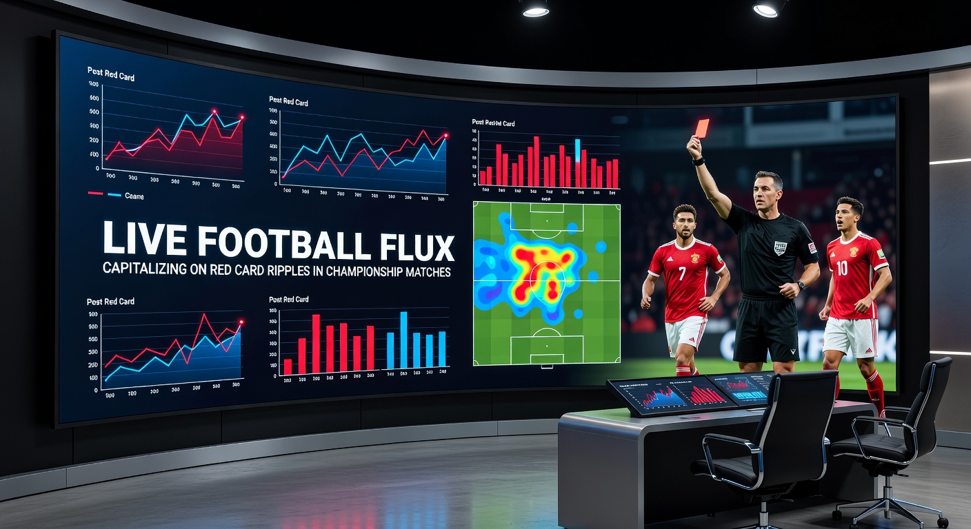 Live betting interface showing dramatic odds shifts after a red card in a packed Championship stadium