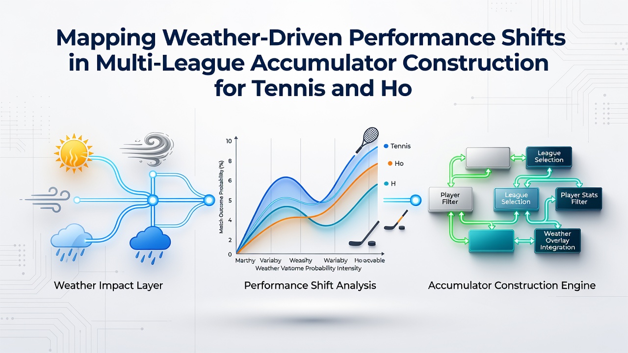 Data dashboards showing overlaid weather metrics for tennis and horse racing accumulator legs