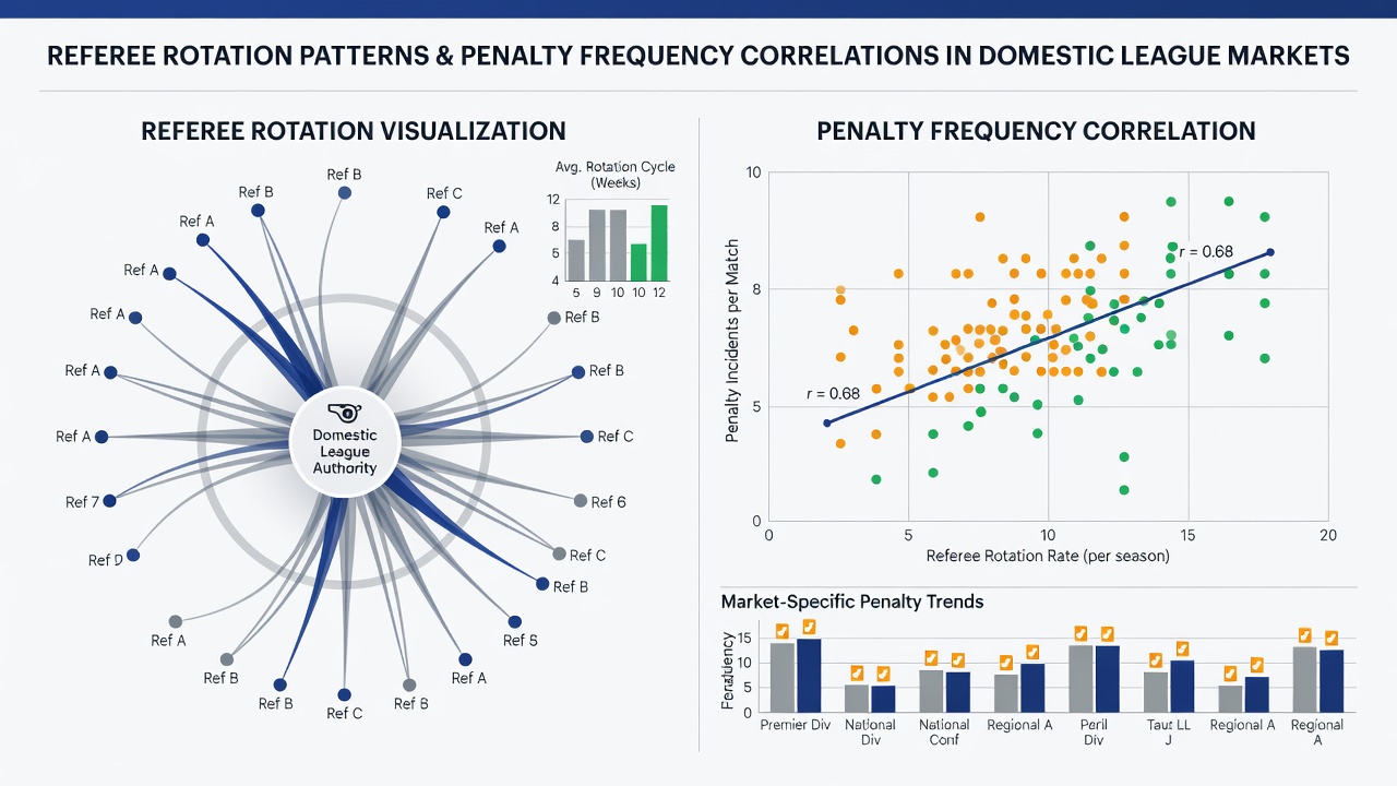 Graphical breakdown of penalty award rates plotted against referee rest intervals in five major leagues